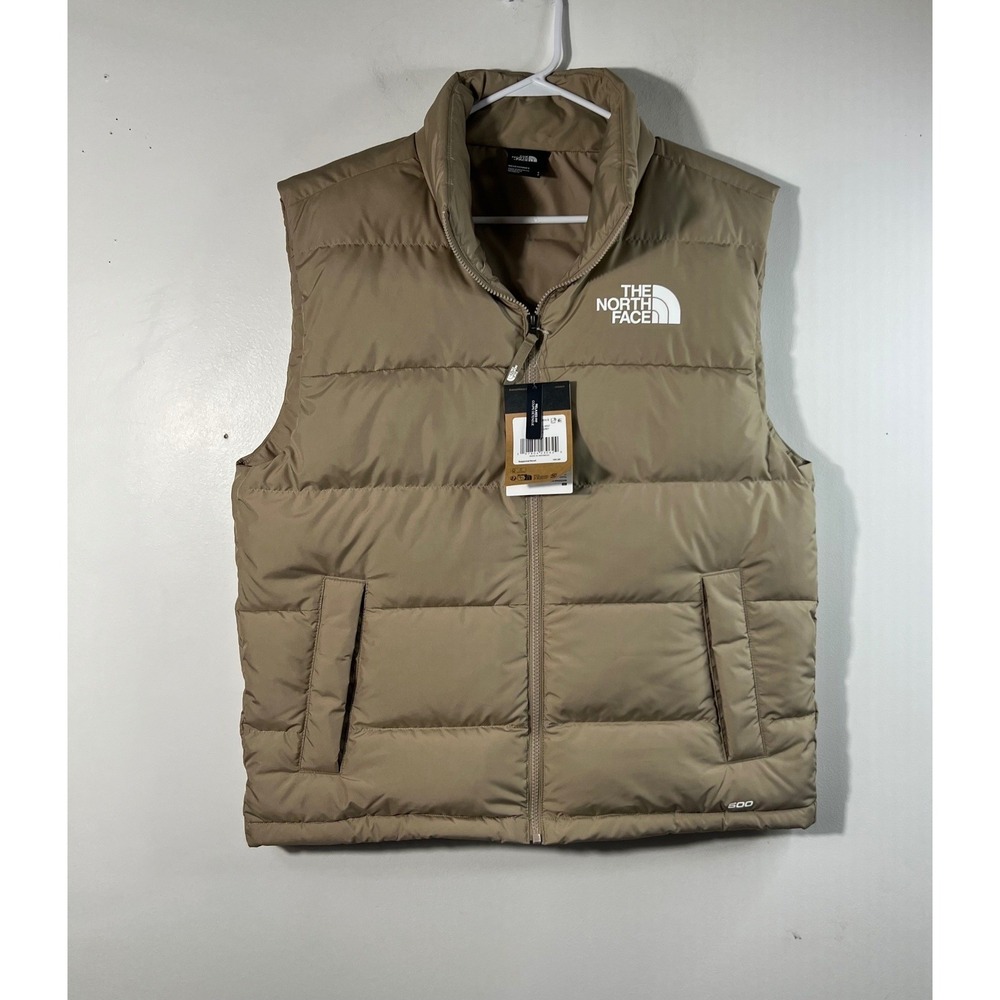 The North Face Mens M Frost Fall Vest Mushroom Grey 600 Fill Down Size Small NWT